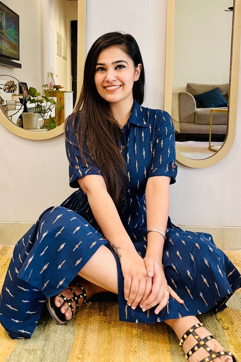 NAVY IKAT SHIRT DRESS - salesmania