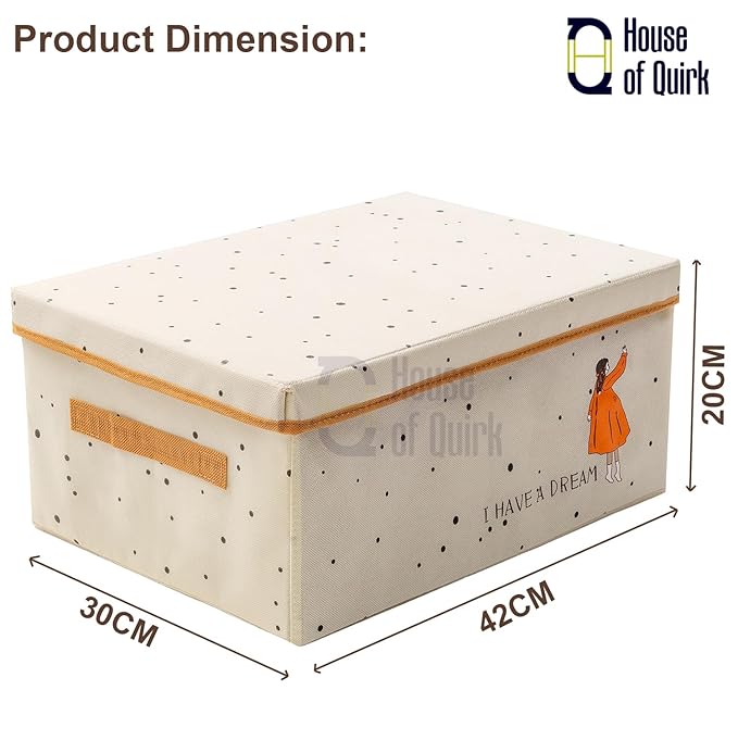 Non - Woven Clothes Storage Box Drawer Divider Basket (Beige Print) - salesmania