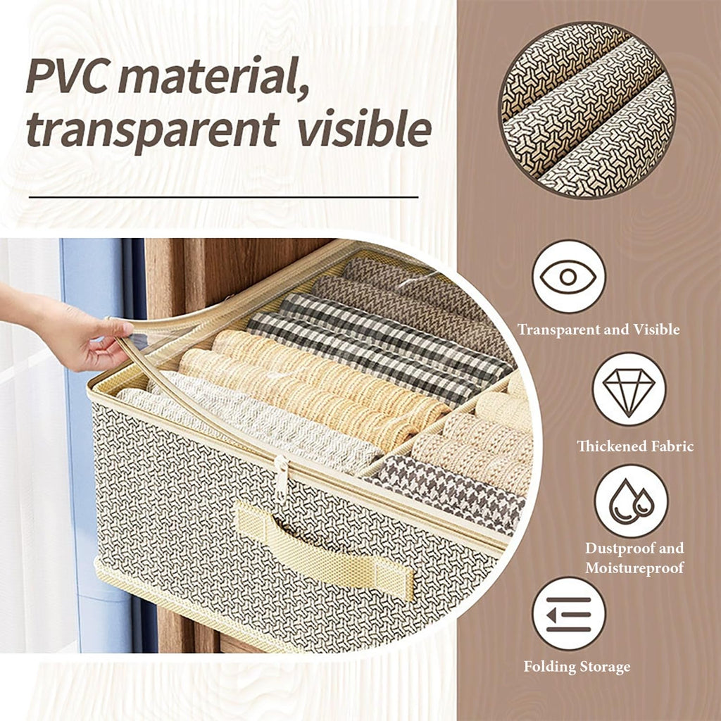 Non - Woven Fabric Zipper Storage Box (Grey Pattern) - salesmania