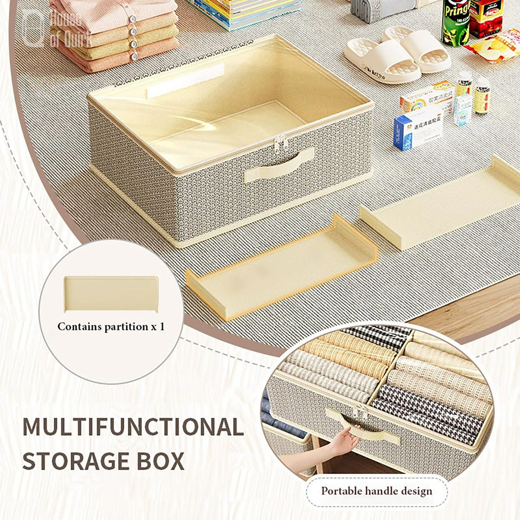 Non - Woven Fabric Zipper Storage Box (Grey Pattern) - salesmania