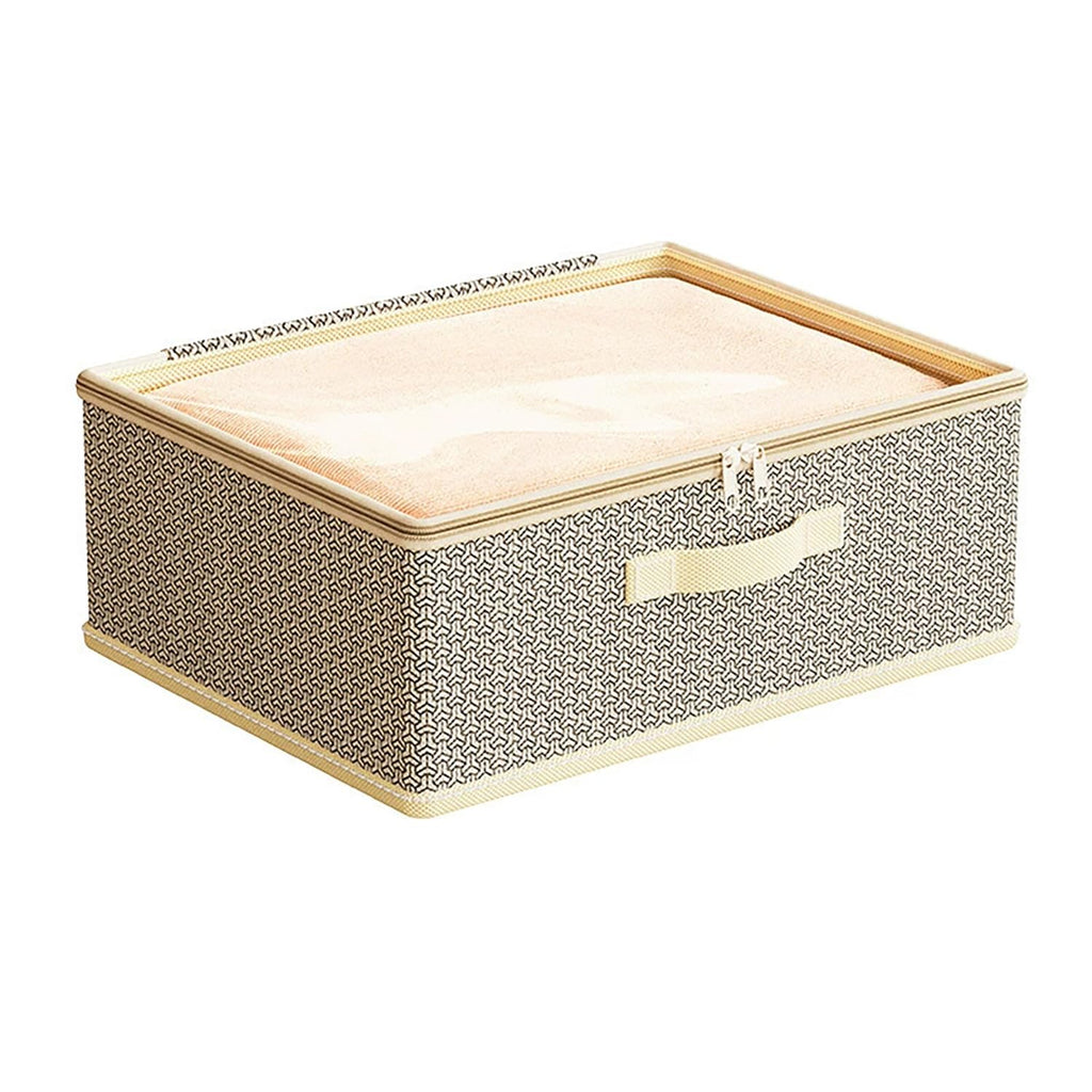 Non - Woven Fabric Zipper Storage Box (Grey Pattern) - salesmania