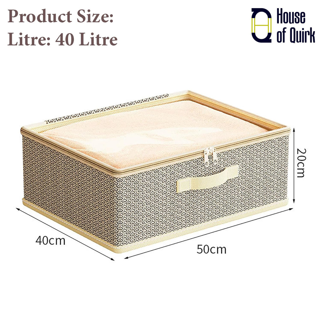 Non - Woven Fabric Zipper Storage Box (Grey Pattern) - salesmania