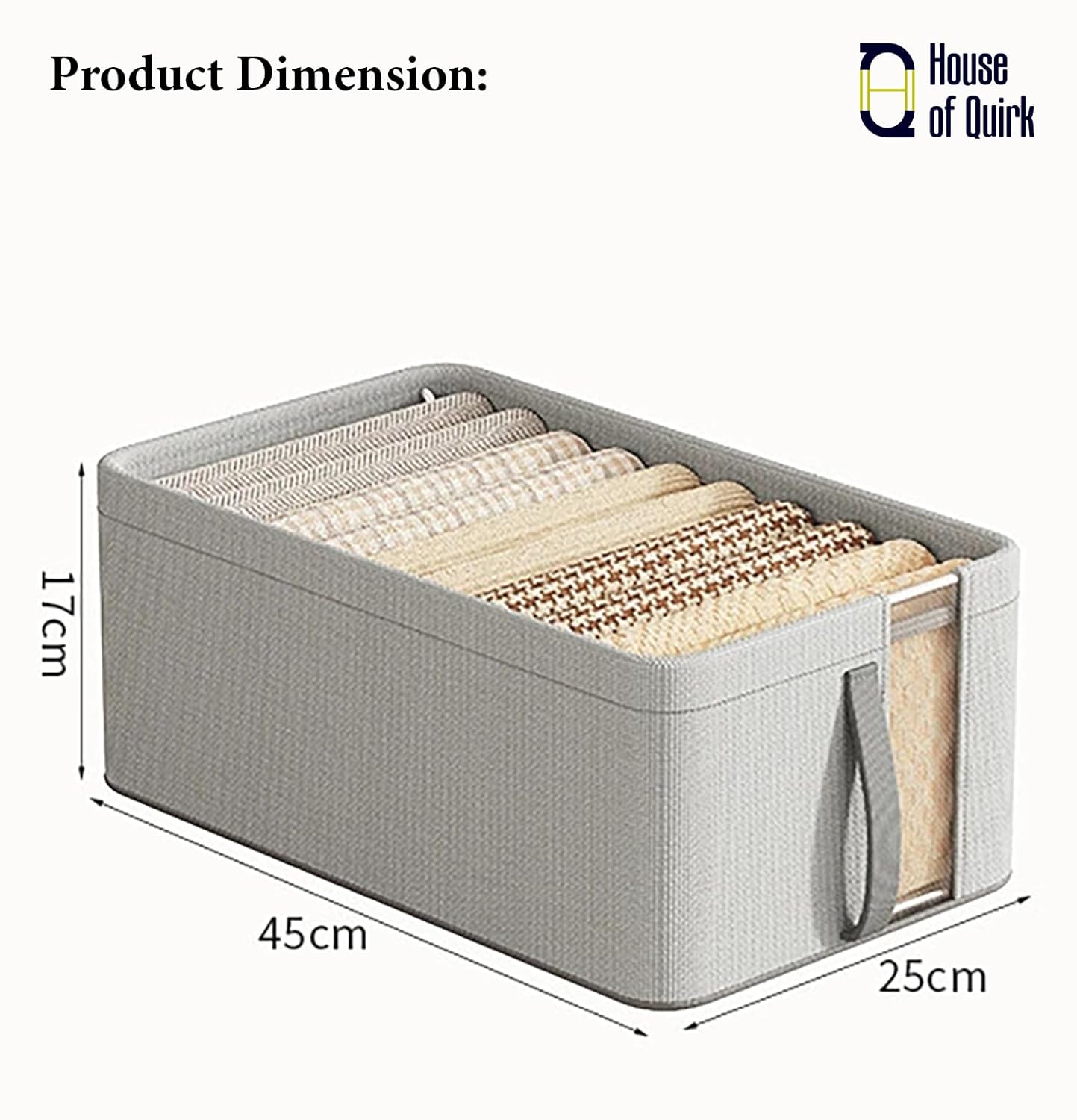 Oxford Cloth Foldable Storage Containers with Mesh Window - Small (Grey) - salesmania