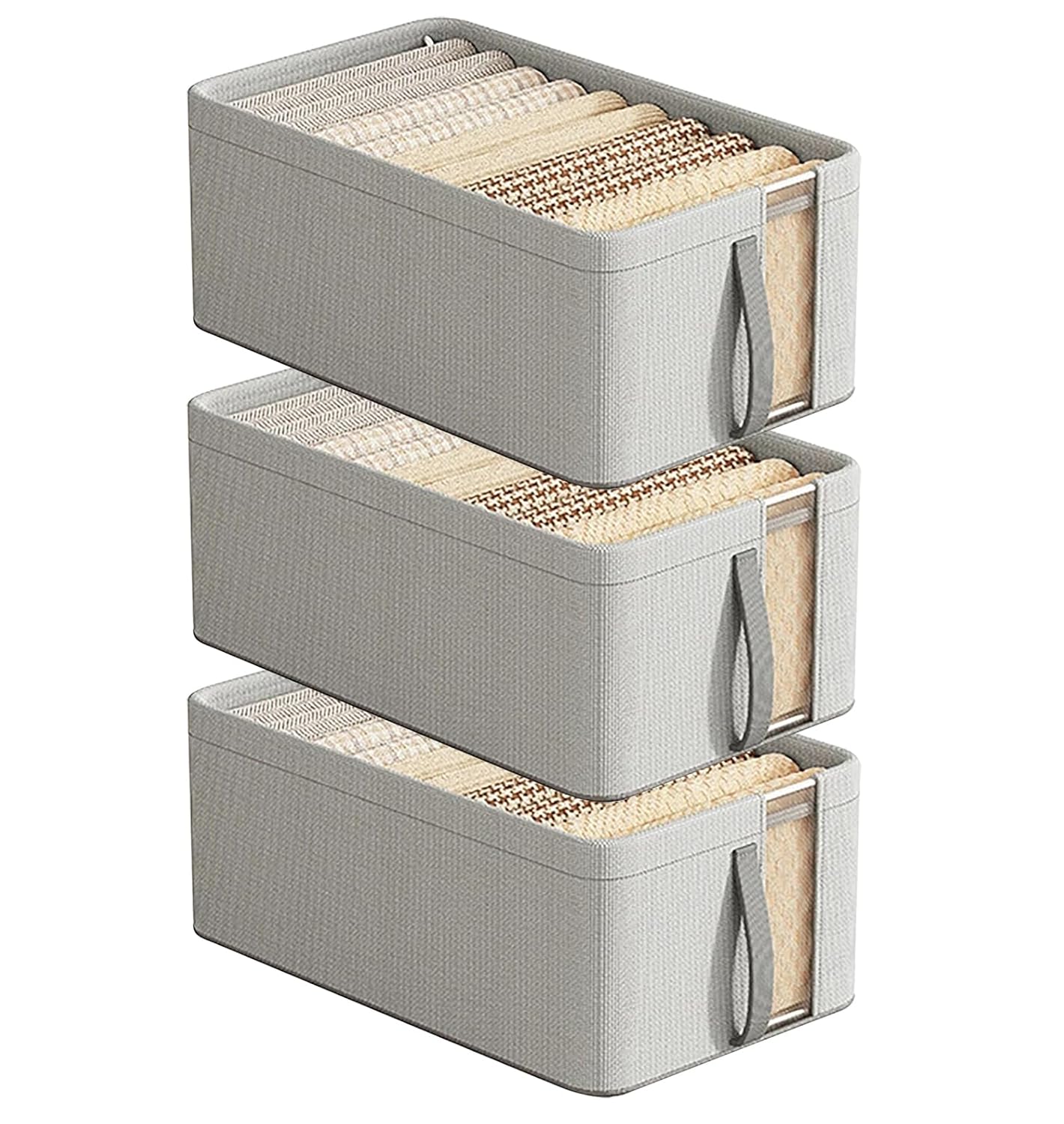 Oxford Cloth Foldable Storage Containers with Mesh Window - Small (Grey) - salesmania