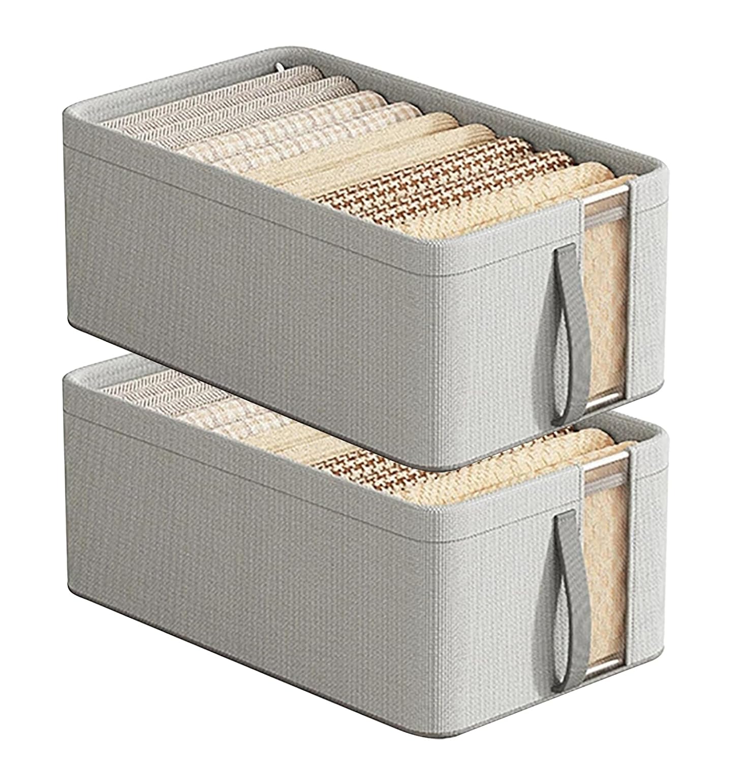Oxford Cloth Foldable Storage Containers with Mesh Window - Small (Grey) - salesmania