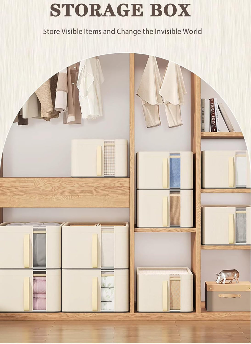 Oxford Cloth Foldable Storage Containers with Mesh Window - Small (Grey) - salesmania