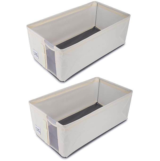 Oxford Cloth Storage Bins Closet & Wardrobe Shelves (Small Beige) - salesmania