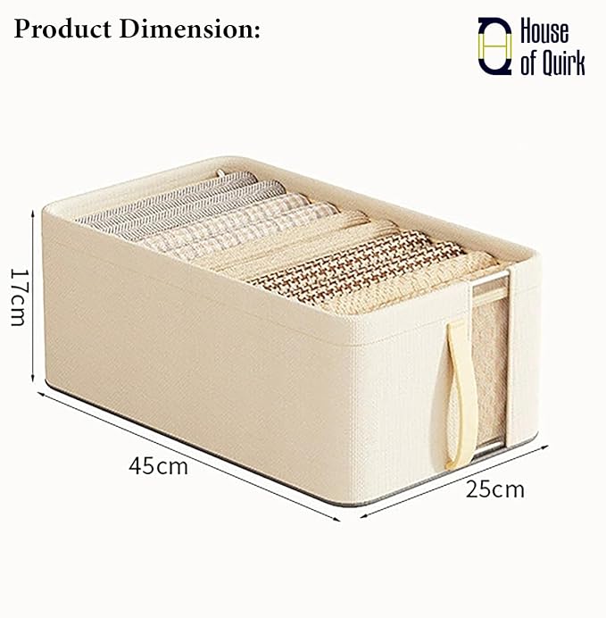 Oxford Cloth Storage Bins Closet & Wardrobe Shelves (Small Beige) - salesmania