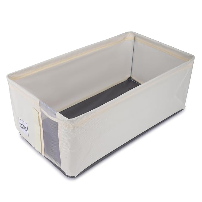 Oxford Cloth Storage Bins Closet & Wardrobe Shelves (Small Beige) - salesmania