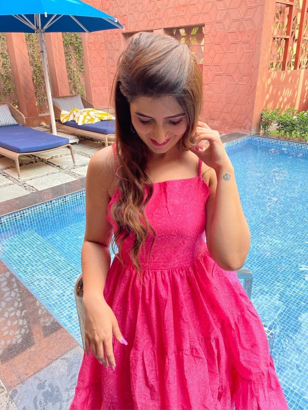 pink chanderi dress - salesmania