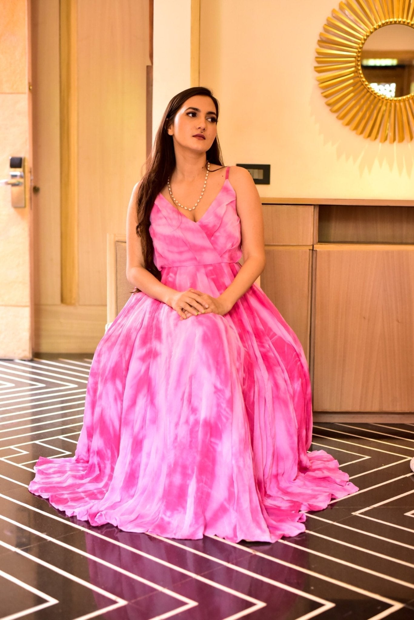 pink fairytale tie dye dress - salesmania