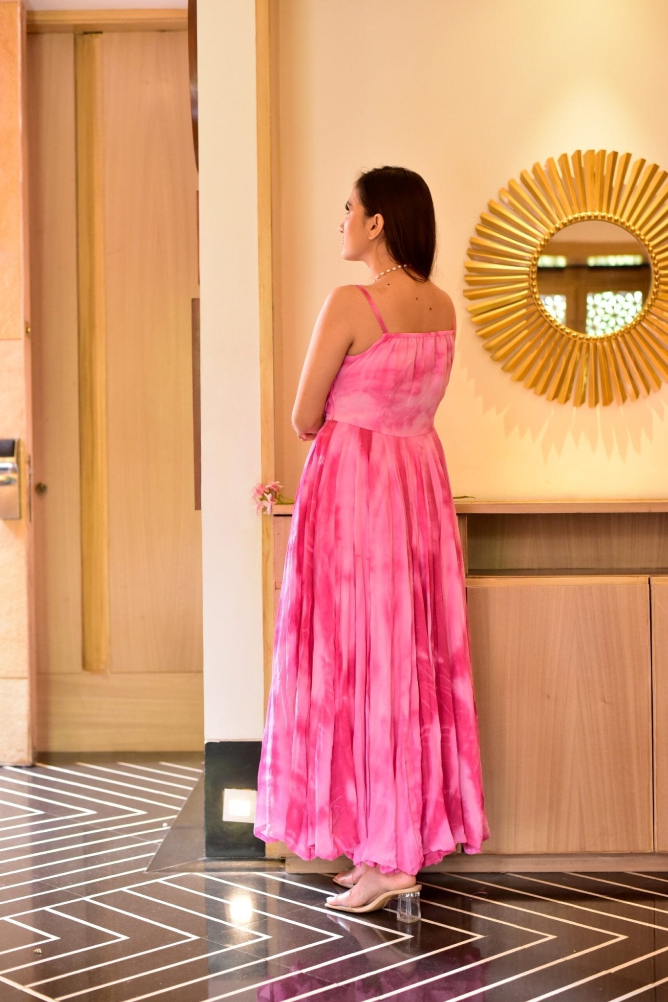 pink fairytale tie dye dress - salesmania