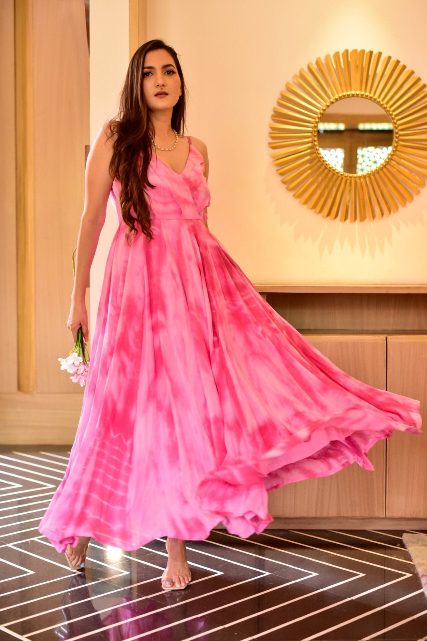 pink fairytale tie dye dress - salesmania