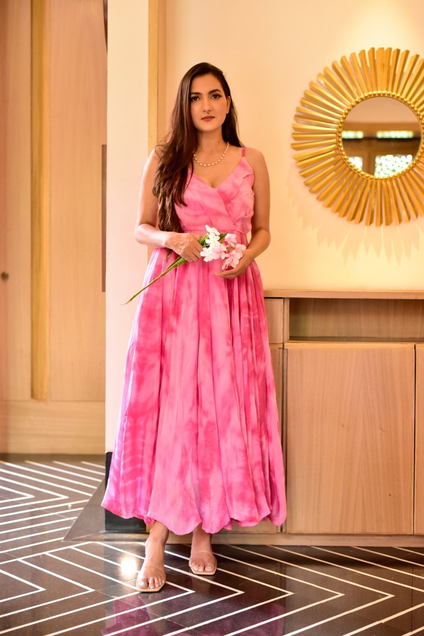 pink fairytale tie dye dress - salesmania