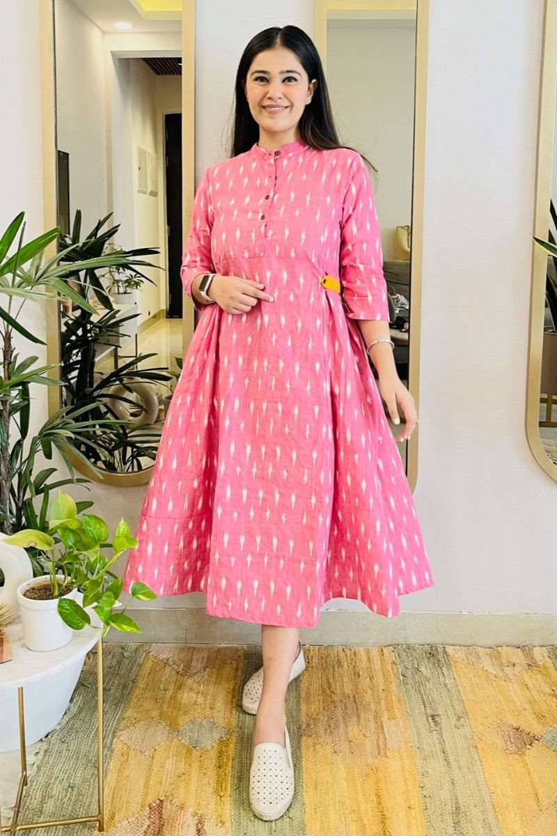PINK IKAT BOHO DRESS - salesmania