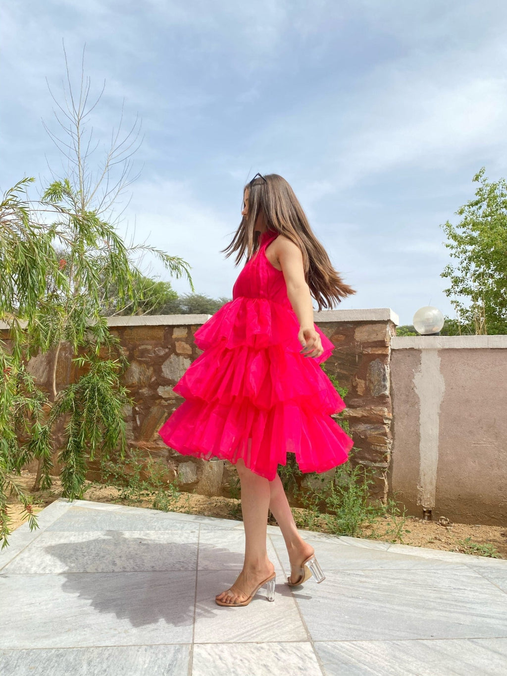 pink mabel organza dress - salesmania