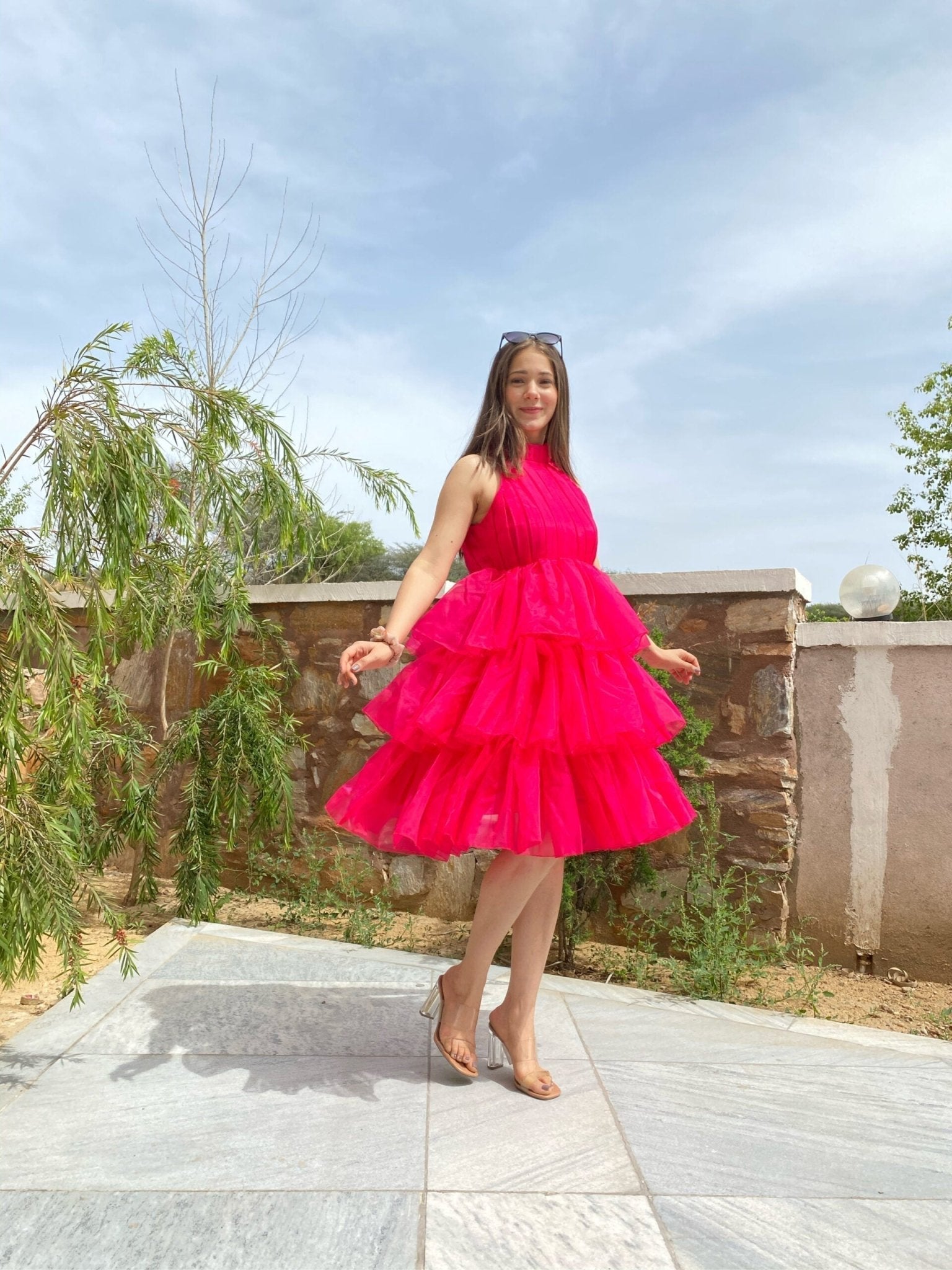 pink mabel organza dress - salesmania