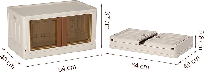 Plastic Storage Bins for Closet Organizers 72Litre (Beige) (Set of 1) - salesmania