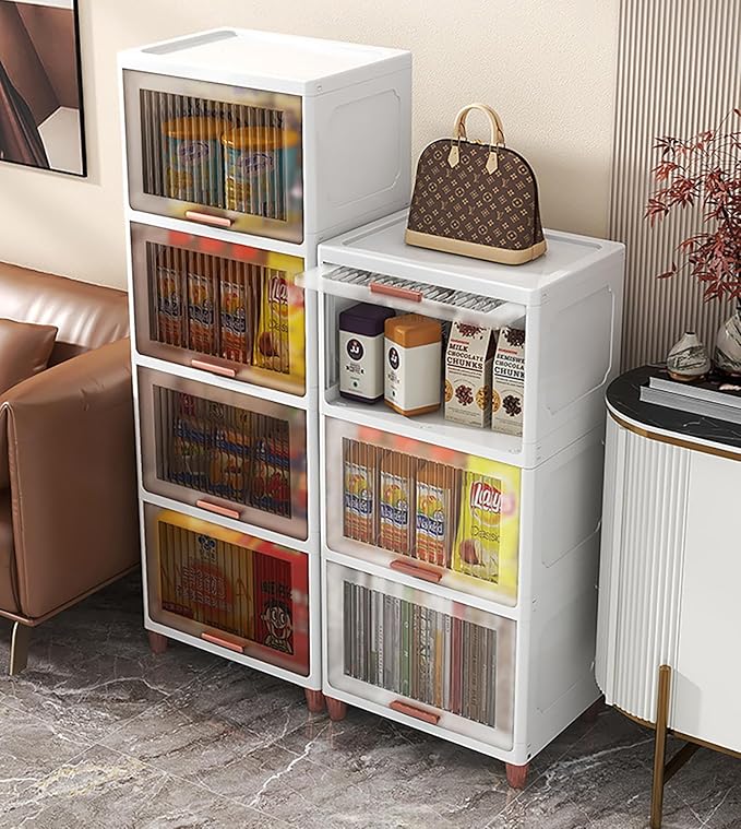 Plastic Storage Cabinet Flip - Top with Utility Storage Unit (White) - salesmania