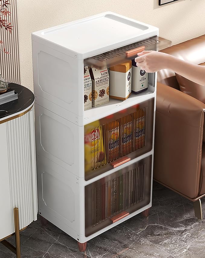 Plastic Storage Cabinet Flip - Top with Utility Storage Unit (White) - salesmania