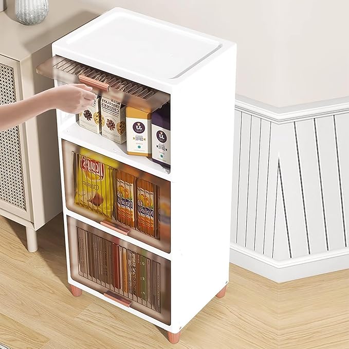 Plastic Storage Cabinet Flip - Top with Utility Storage Unit (White) - salesmania