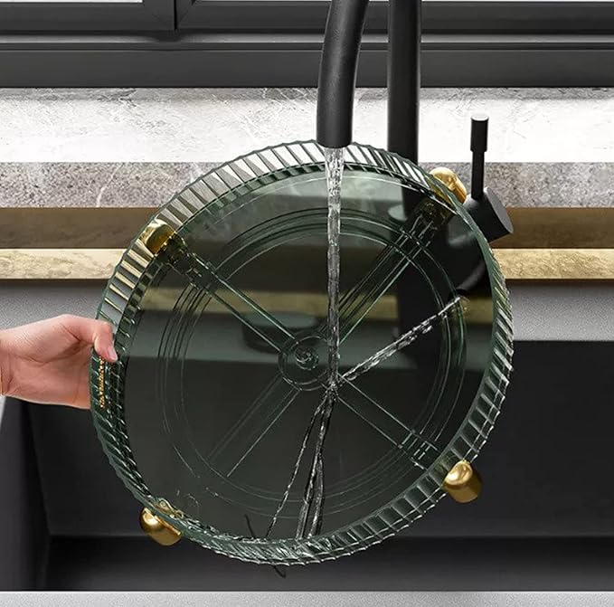 Plastic Turntable Cabinet Organizer,Rotating Storage (Green, Medium) - salesmania