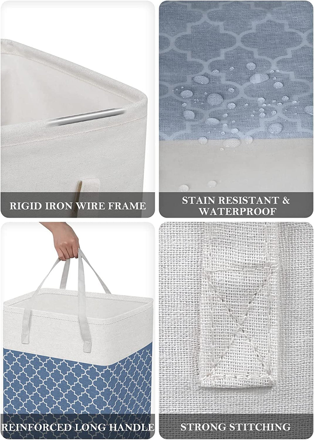 Printed Laundry Hamper 75L Collapsible Clothes Organizer - salesmania