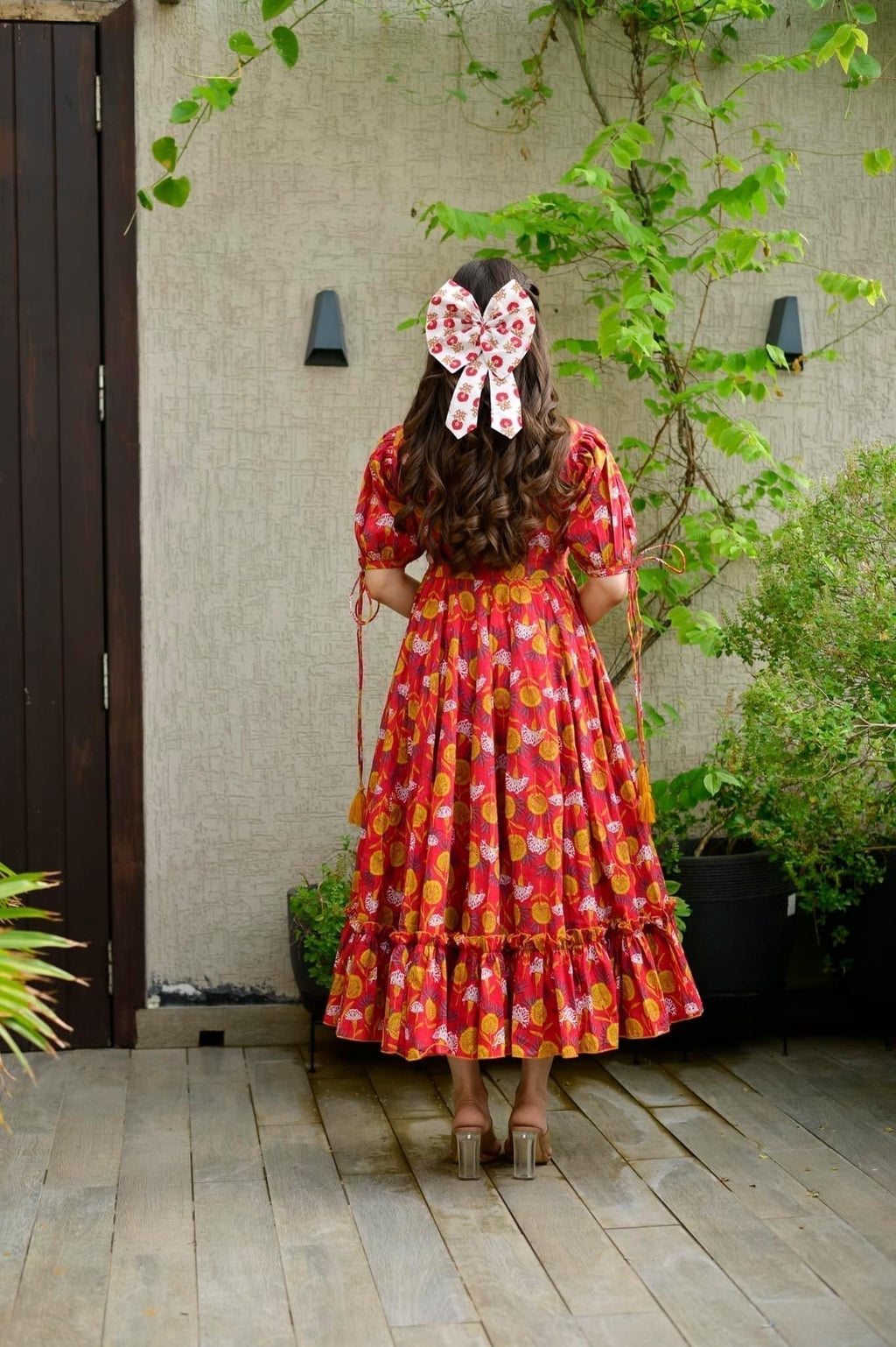 red marygold cotton dress - salesmania