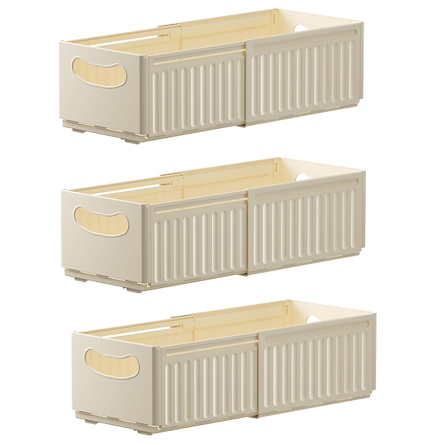 Retractable Plastic Storage Bins With Handles - Small - salesmania