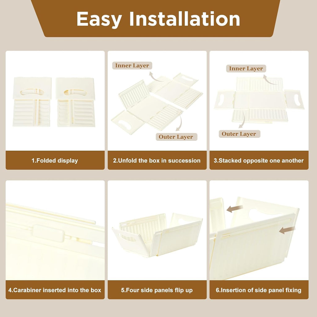 Retractable Plastic Storage Bins With Handles - Small - salesmania