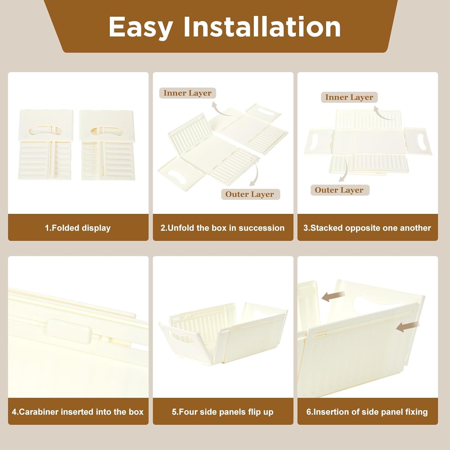 Retractable Plastic Storage Bins With Handles - Small - salesmania