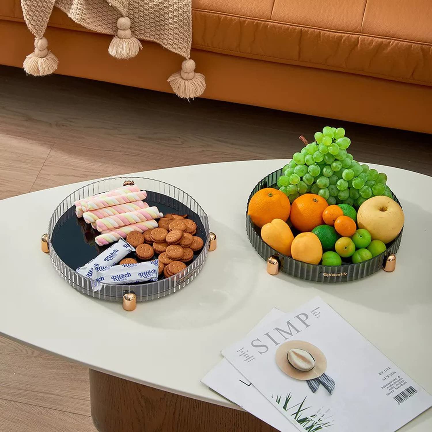 Rotating Storage Spinner Kitchen Food Spices Rack (Grey) - salesmania