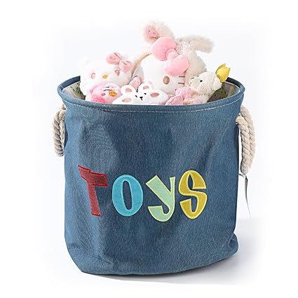 Round Laundry Basket Cute Cartoon Cloth Storage (Toys) - salesmania