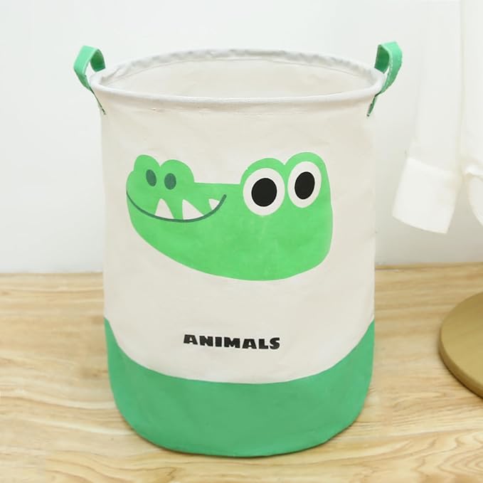 Round Laundry Basket Cute Cartoon Cloth Storage (Toys) - salesmania
