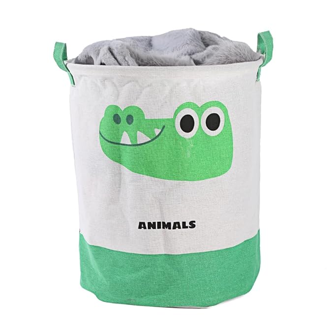 Round Laundry Basket Cute Cartoon Cloth Storage (Toys) - salesmania