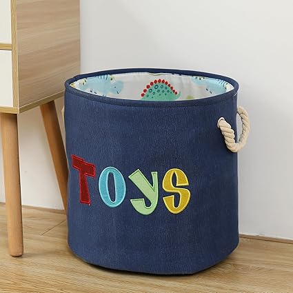 Round Laundry Basket Cute Cartoon Cloth Storage (Toys) - salesmania
