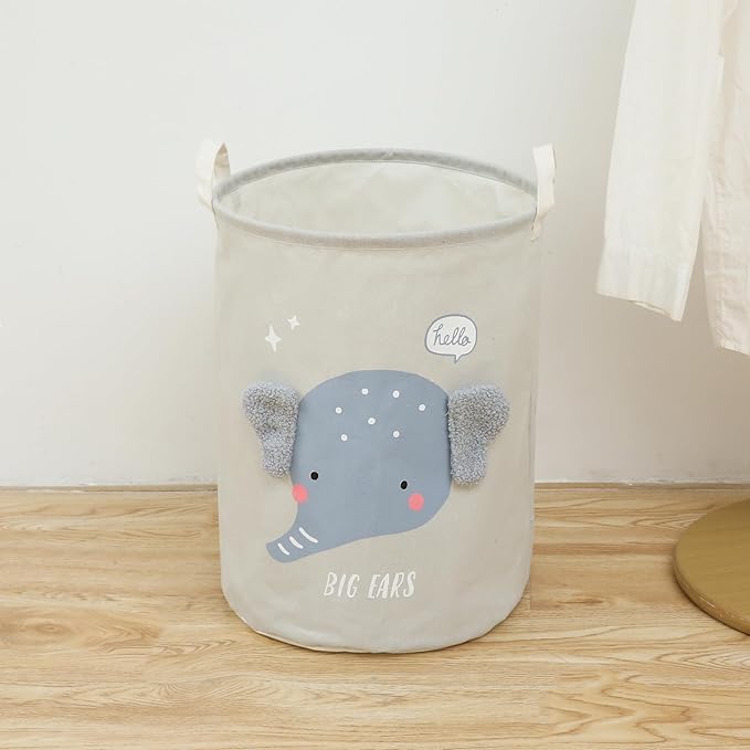 Round Laundry Basket Cute Cartoon Cloth Storage (Toys) - salesmania