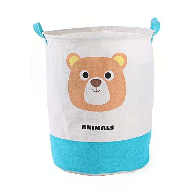 Round Laundry Basket Cute Cartoon Cloth Storage (Toys) - salesmania