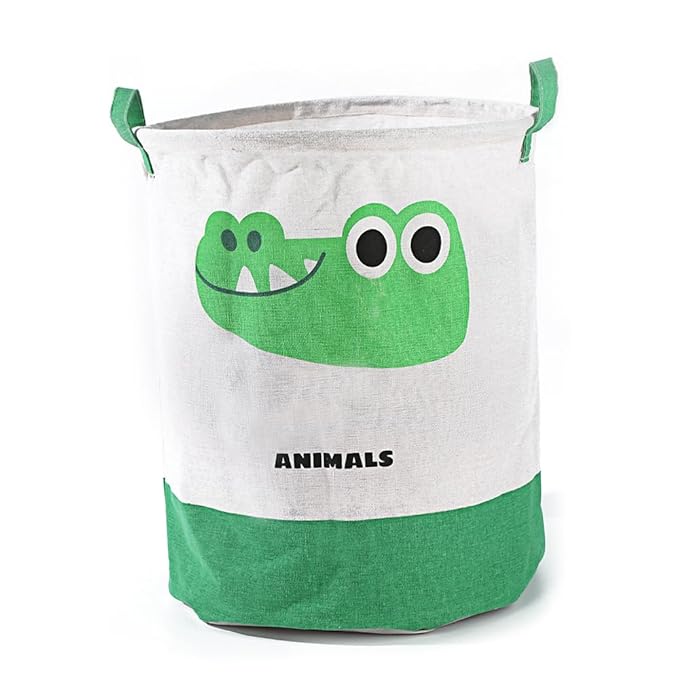 Round Laundry Basket Cute Cartoon Cloth Storage (Toys) - salesmania
