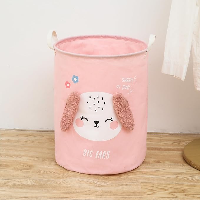 Round Laundry Basket Cute Cartoon Cloth Storage (Toys) - salesmania