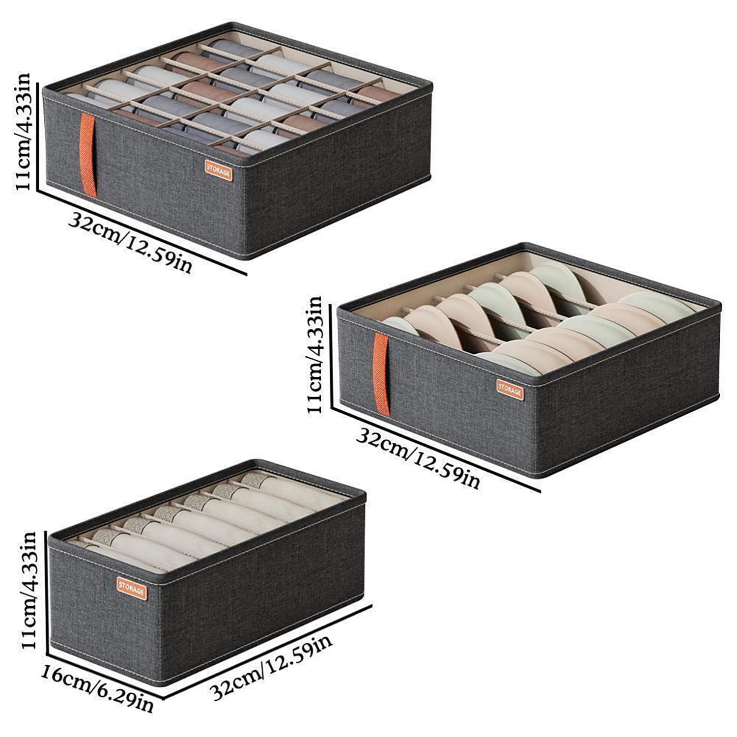 Set of 3 Innerwear Organiser - salesmania