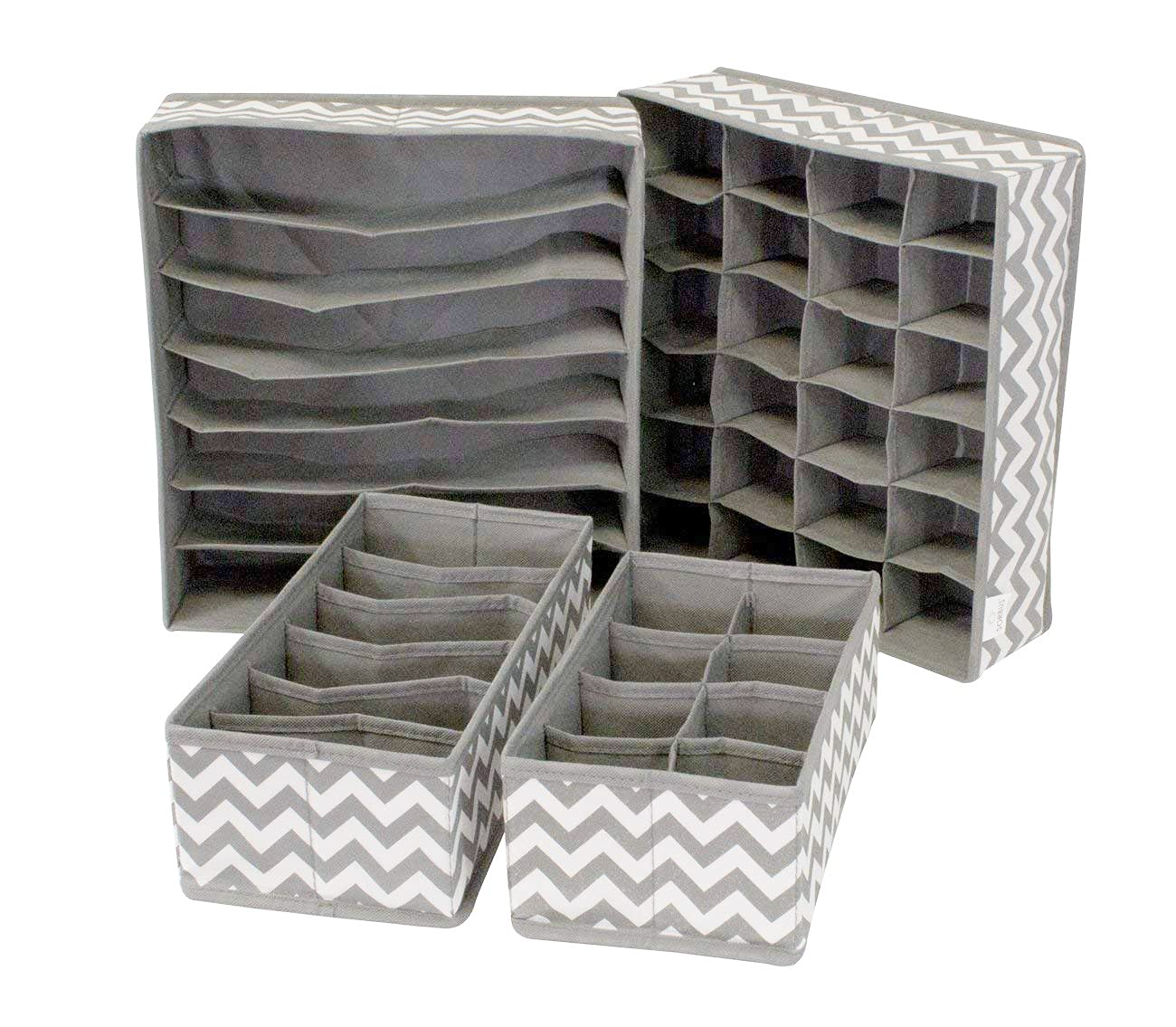 Set of 4 Foldable Storage Box Drawer Divider - salesmania