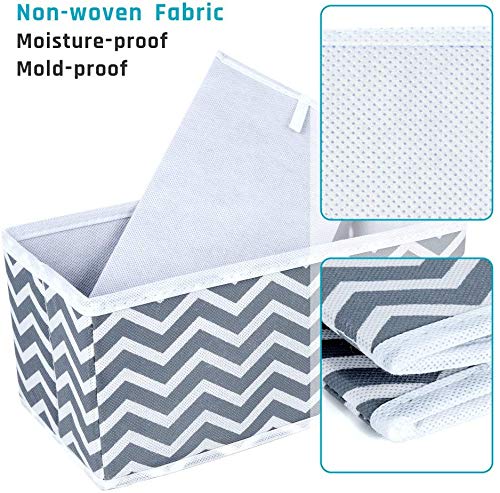 Set of 6 Foldable Storage Box Drawer Divider Organizer Basket Bins - salesmania