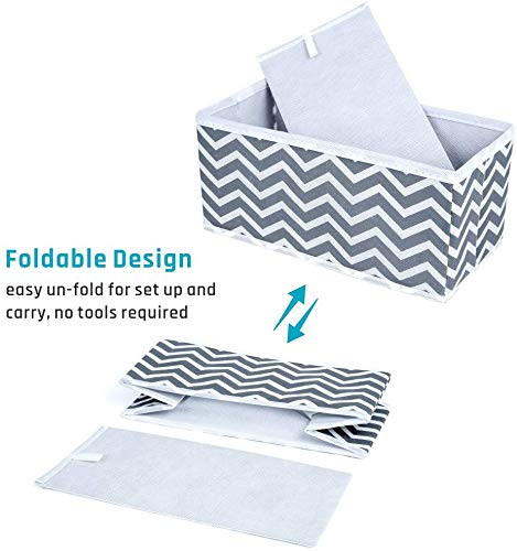 Set of 6 Foldable Storage Box Drawer Divider Organizer Basket Bins - salesmania