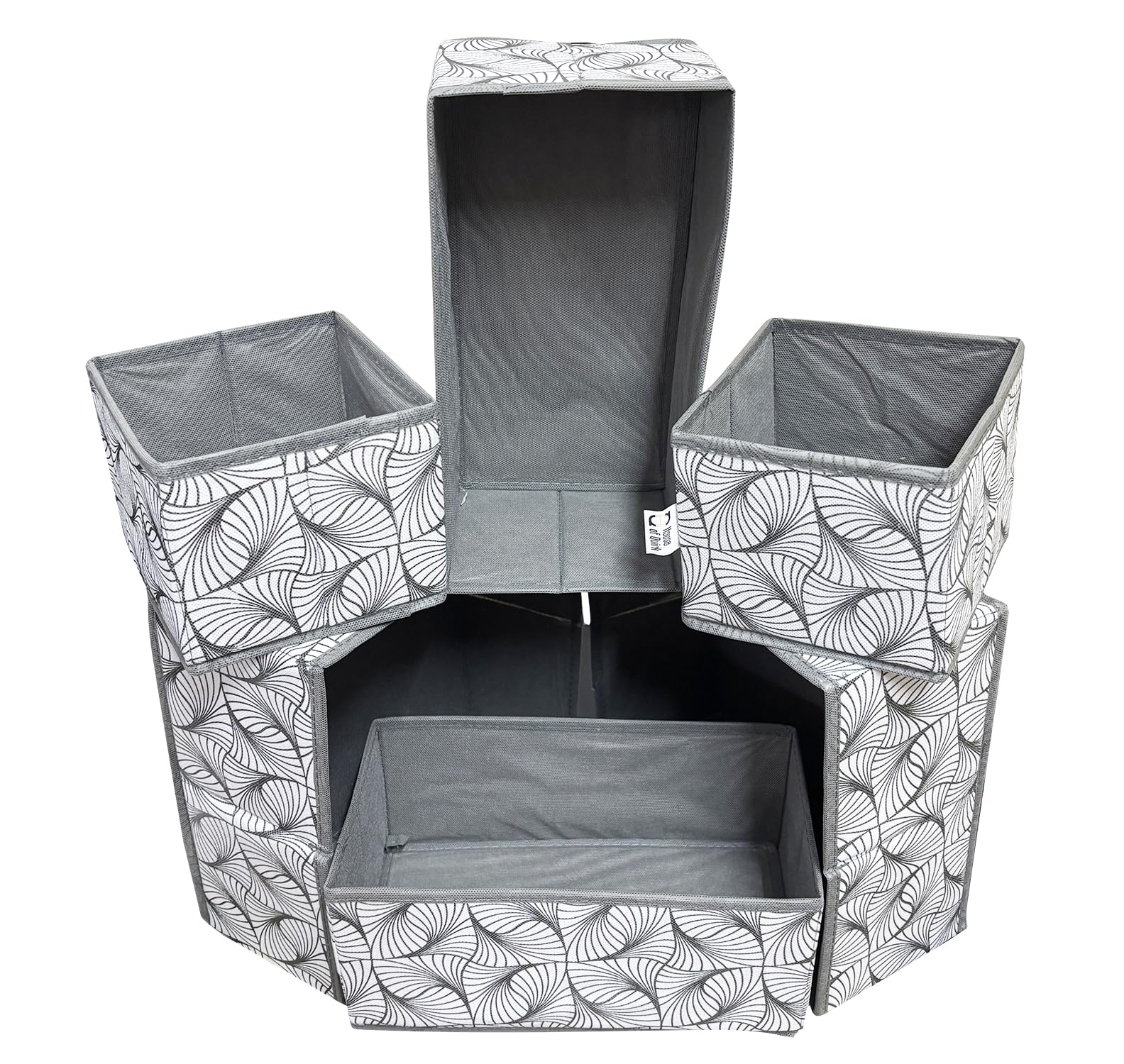 Set of 6 Foldable Storage Box Drawer Divider Organizer Basket Bins - salesmania