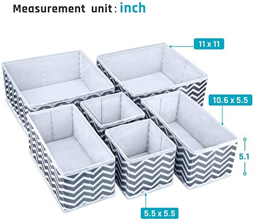Set of 6 Foldable Storage Box Drawer Divider Organizer Basket Bins - salesmania