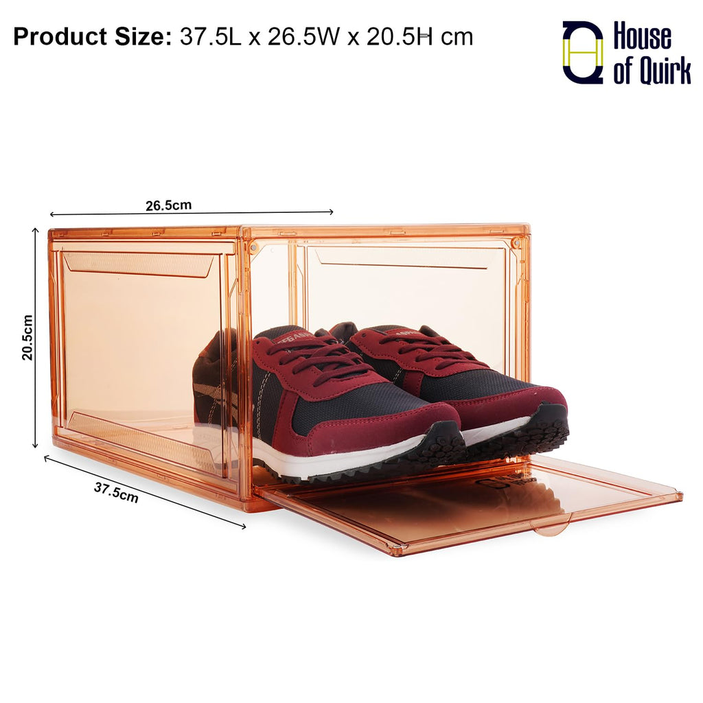 Shoe Organizer, Shoe Storage Boxes with Magnetic Door (Red) - salesmania