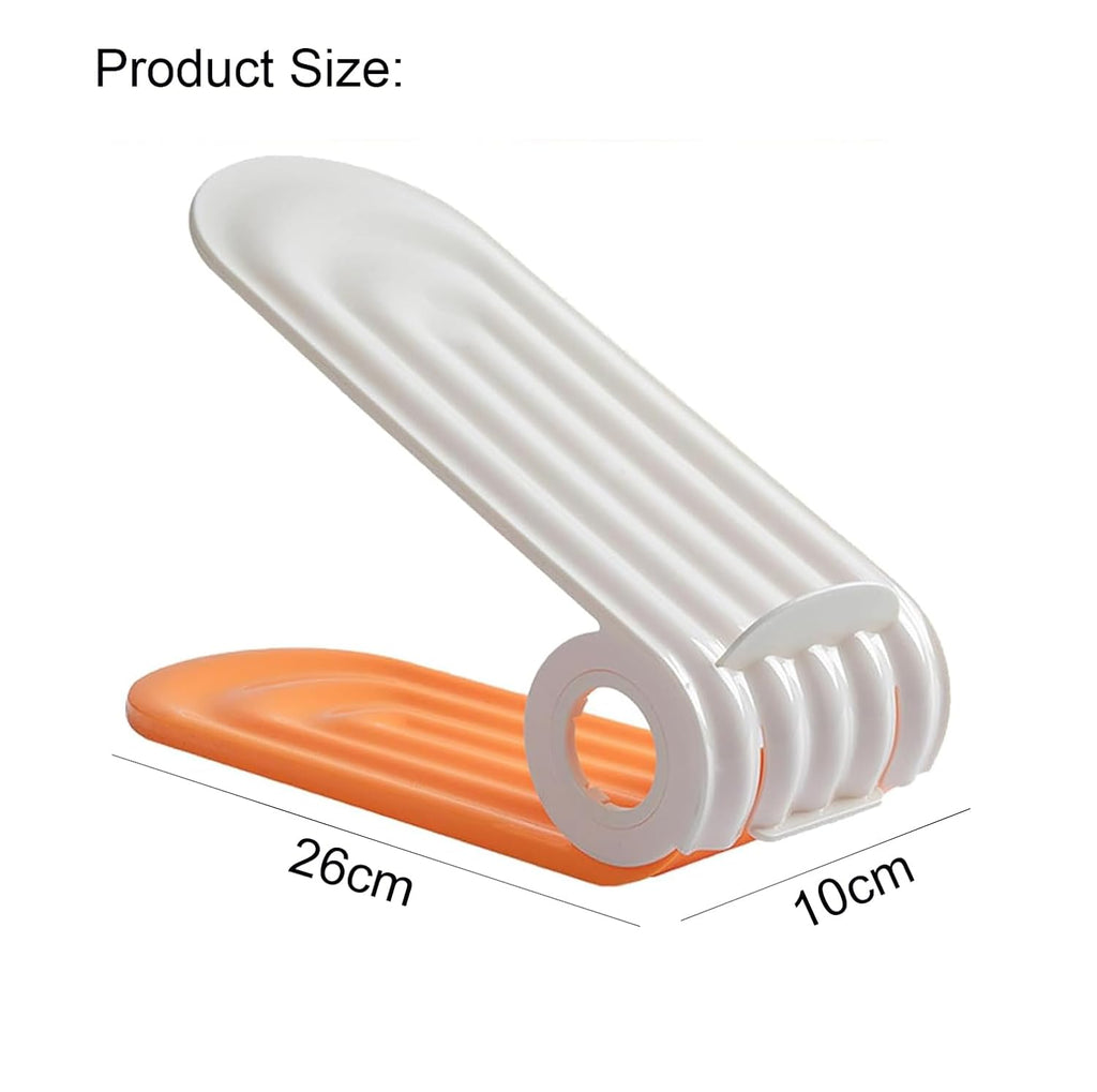 Shoe Slots Organiser Double Deck Shoe Holder - Grey - salesmania