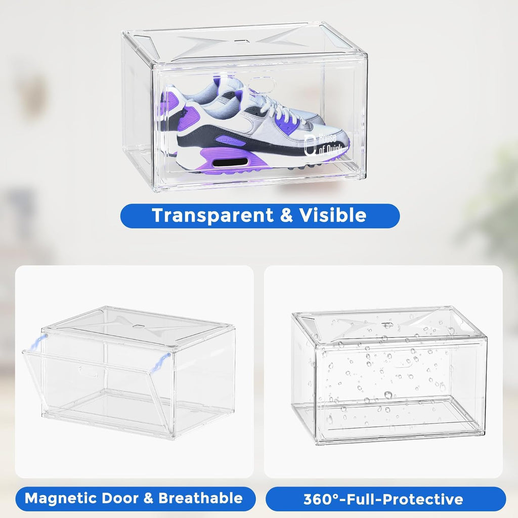 Shoe Storage Organizer Boxes Black - salesmania