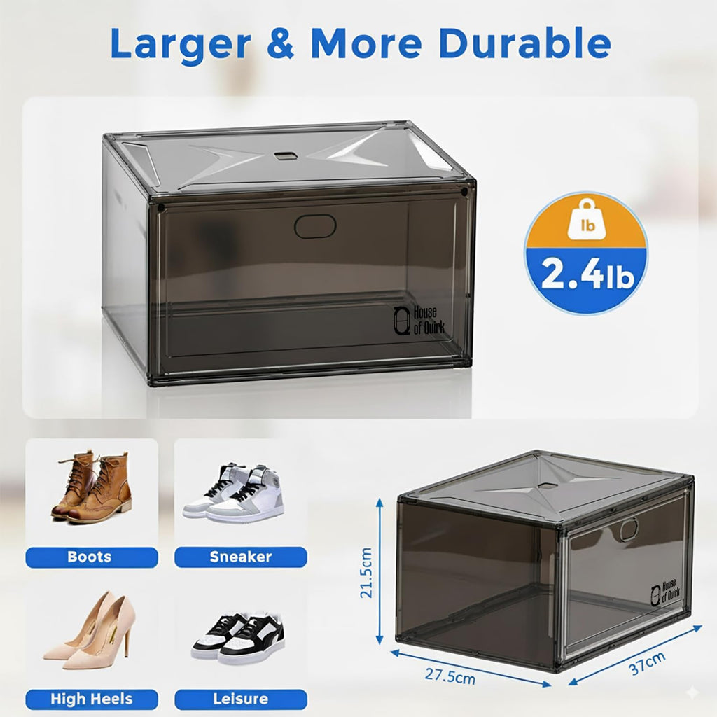 Shoe Storage Organizer Boxes Black - salesmania